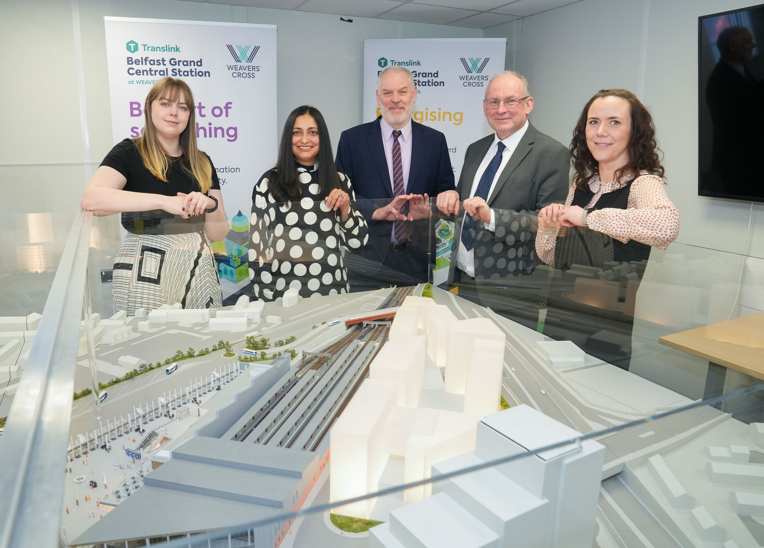 Members of the Consumer Council visiting the Belfast Grand Central Station construction site