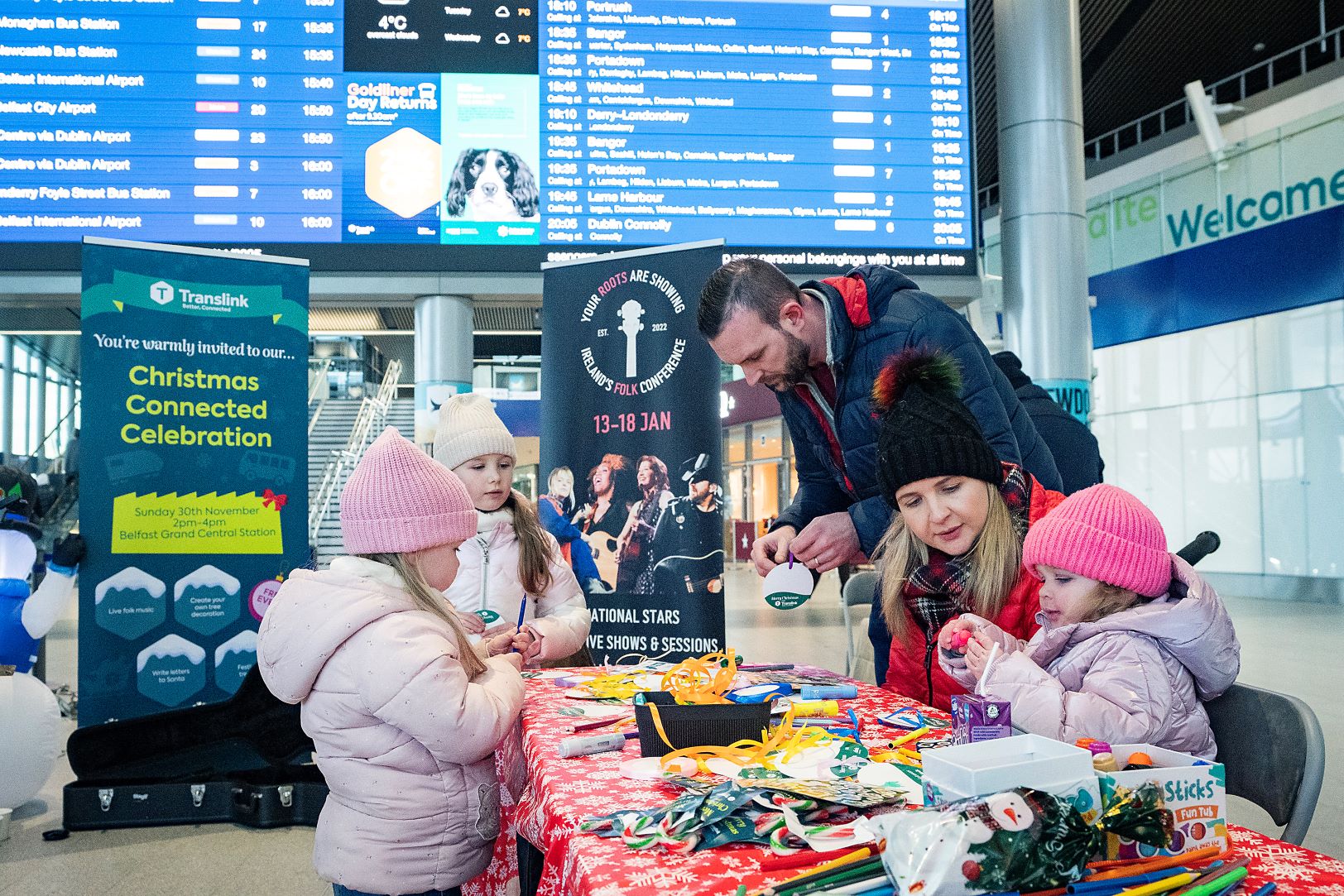 A photograph from the Christmas Connected celebration at Belfast Grand Central Station