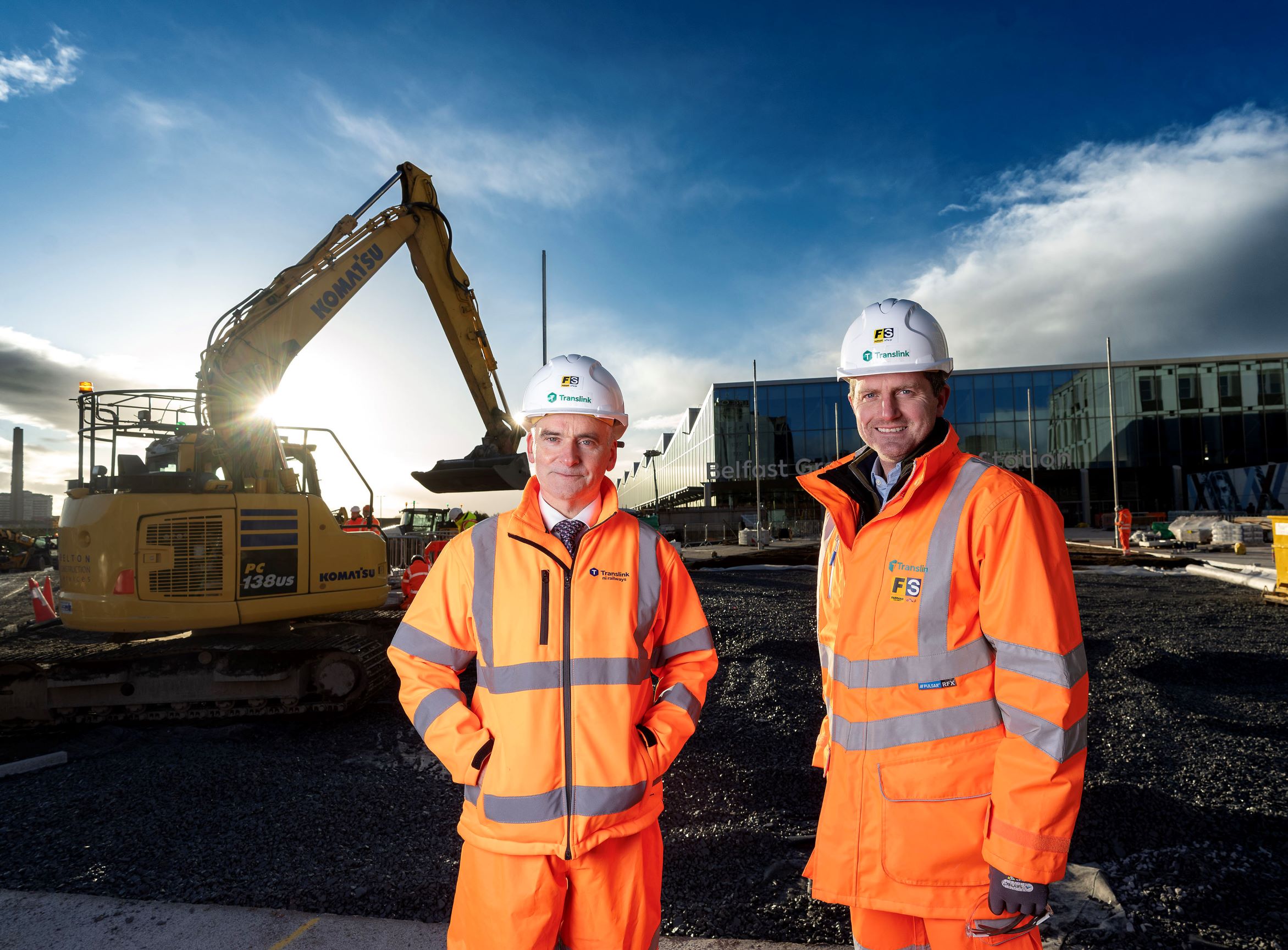 A photo of Translink Chief Executive, Chris Conway, at the site of the Durham Street works