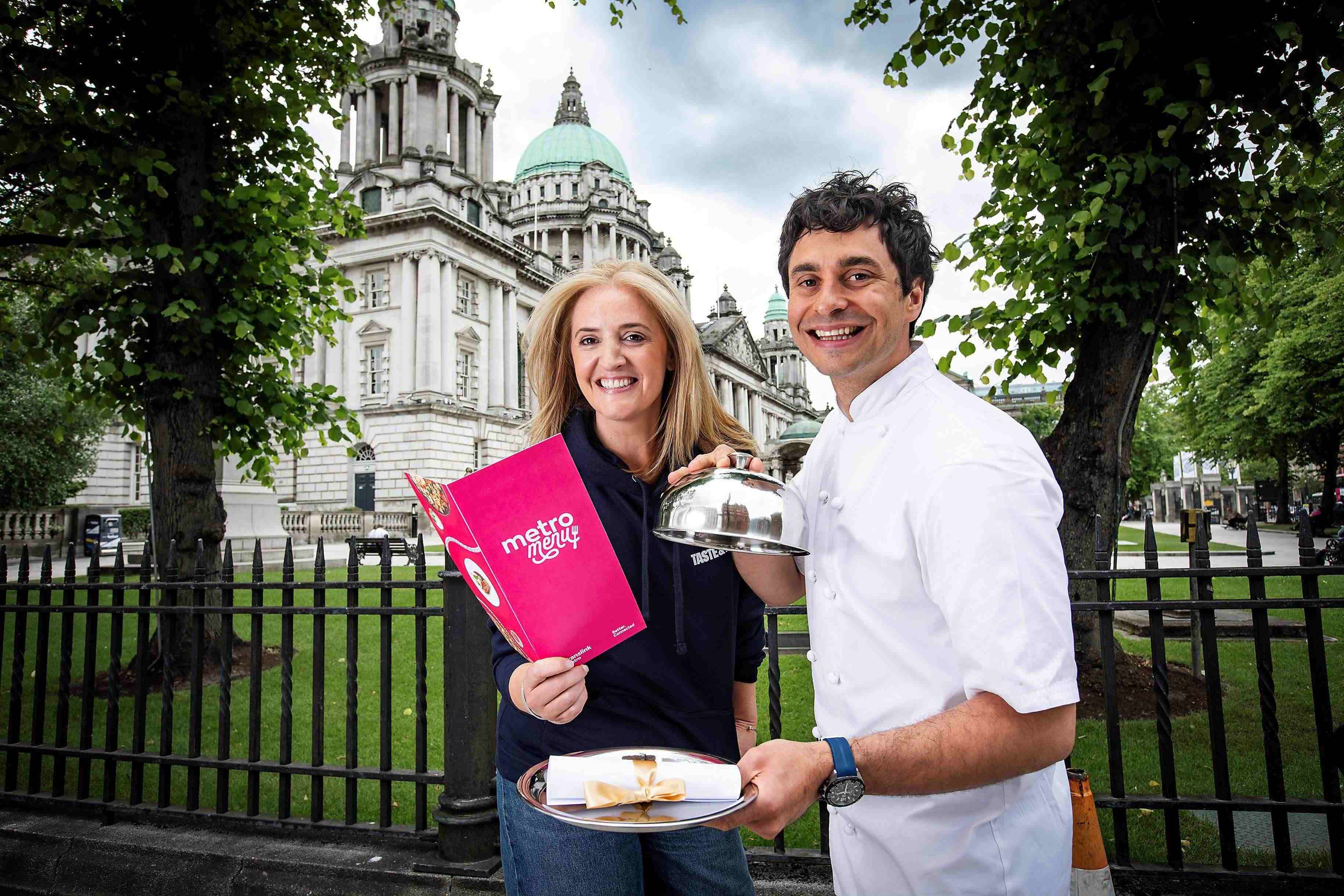 A photo of award-winning chef Chris McClurg at the Metro Menu launch event at Belfast City Hall