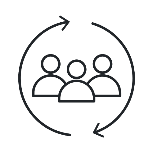 An icon showing three people