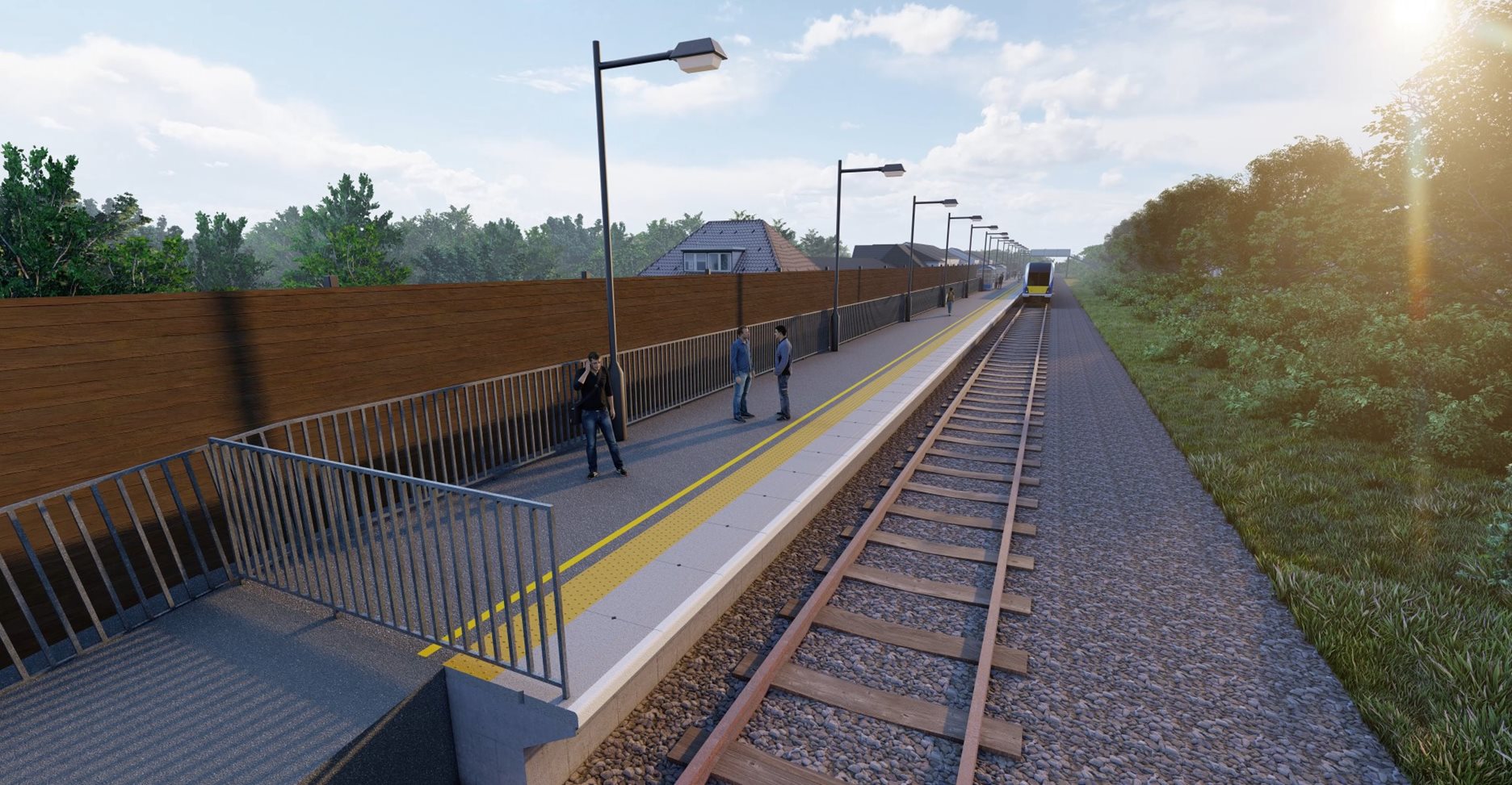 An artist's impression of the extended platform at Dhu Varren