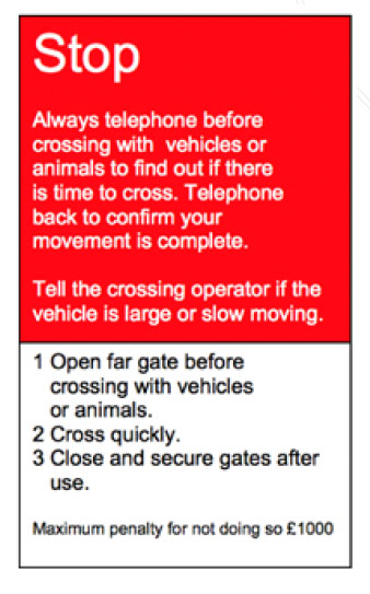 Sign used when telephone is available that says 'Stop'